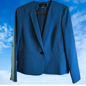 Black Label Evan-Picone 12 NWT Coastal Blue lined one button closure fall jacket